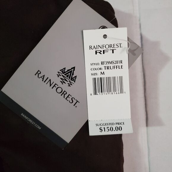 Rainforest Mens Faux Micro Suede Faux Shearling Lined Brown Vest Medium $150MSRP - Picture 5 of 11